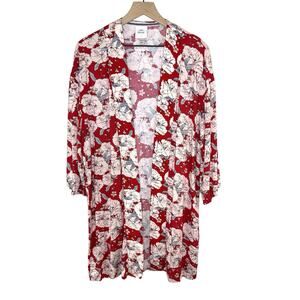 Knox Rose Women’s Floral Bohemian Hippie Open Front Kimono Top Size XS/S